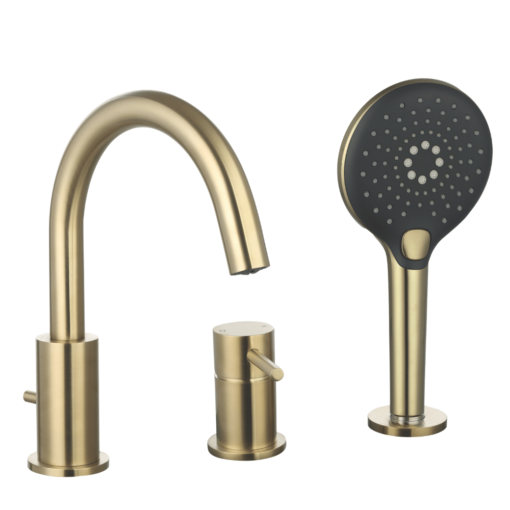 Mitigeur bain douche mécanique 3 trous + douchette 3 jets PAINI Ortence laiton brossé