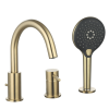 Mitigeur bain douche mécanique 3 trous + douchette 3 jets PAINI Ortence laiton brossé