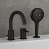 Zoom sur le mitigeur bain douche mécanique 3 trous + douchette 3 jets PAINI Cox noir mat