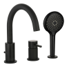 Mitigeur bain douche mécanique 3 trous + douchette 3 jets PAINI Cox noir mat