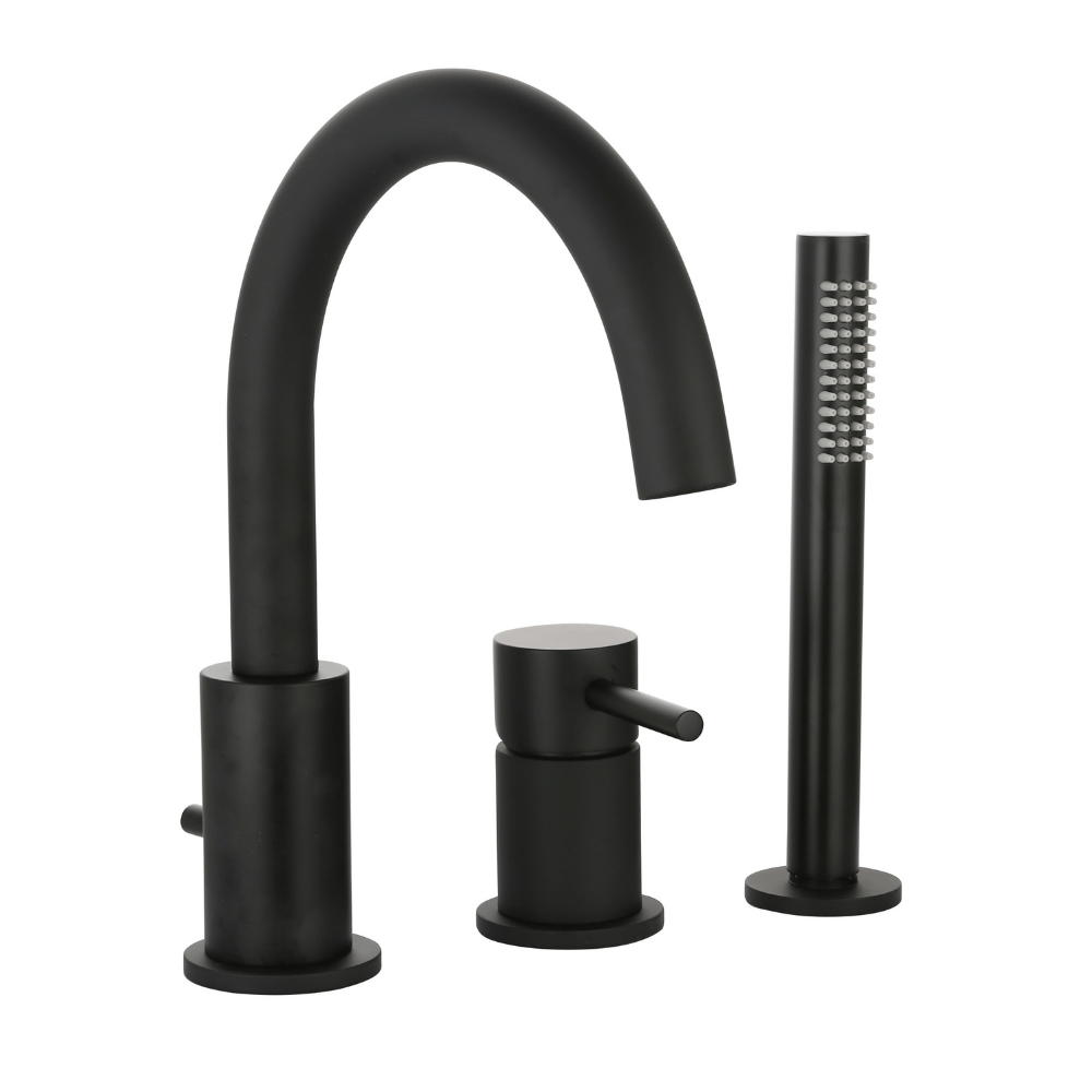 Mitigeur bain douche mécanique 3 trous + douchette 1 jet PAINI Cox noir mat