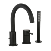 Mitigeur bain douche mécanique 3 trous + douchette 1 jet PAINI Cox noir mat