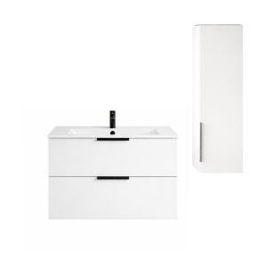 Pack meuble vasque 60 cm BURGBAD Olena + colonne faible profondeur