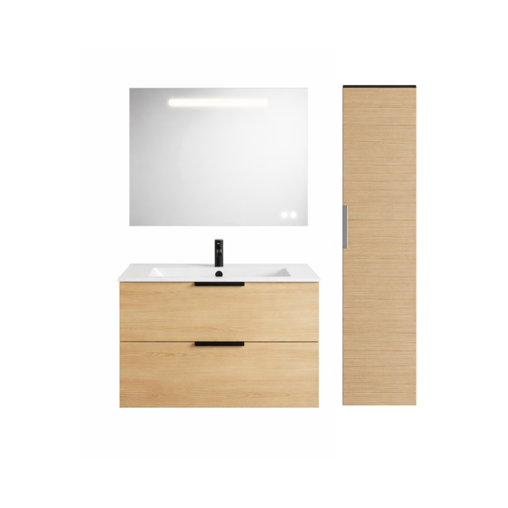 Pack meuble vasque BURGBAD Olena + miroir + colonne