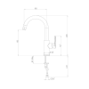 Dimensions du mitigeur lavabo bec haut mobile PAINI Stone chromé