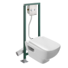 Pack WC suspendu sans bride JACOB DELAFON Struktura + Abattant + Bâti-support autoportant PRESTO + Plaque chromée