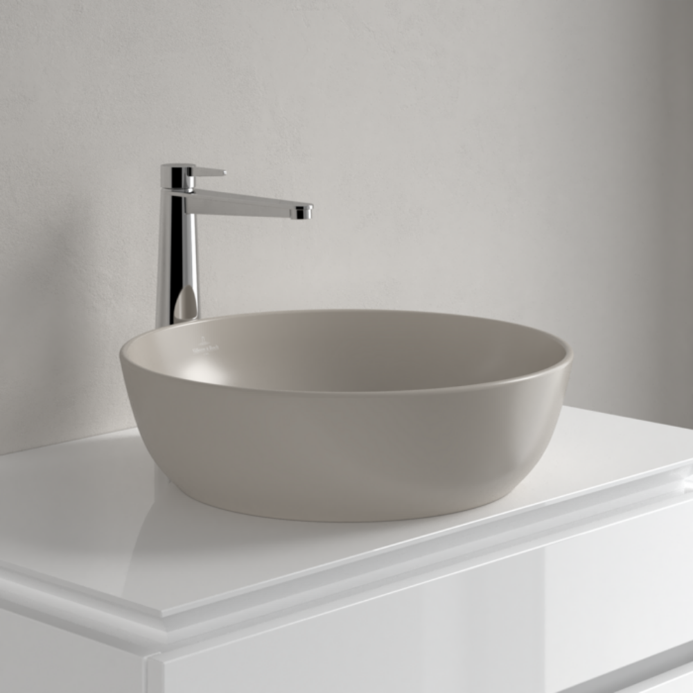 Ambiance Vasque ronde à poser VILLEROY ET BOCH Artis + bonde à écoulement libre Amande