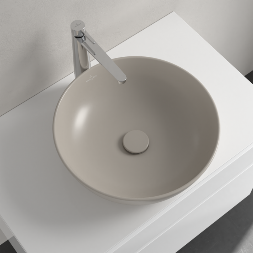 Ambiance 2 Vasque ronde à poser VILLEROY ET BOCH Artis + bonde à écoulement libre Amande