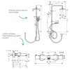 Schéma Pack mitigeur bain douche thermostatique HANSGROHE Ecostat Comfort + Colonne HANSGROHE Vernis Shape 230 chromé