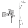 Pack mitigeur bain douche mécanique HANSGROHE Vernis Shape + colonne HANSGROHE Vernis Shape 230 chromé