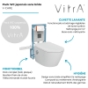 Pack WC lavant suspendu sans bride avec abattant et attentes électriques VitrA V-Care Ultra blanc + bâti autoportant V-Fix Easy