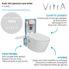 Pack WC lavant suspendu sans bride avec abattant et attentes électriques VitrA V-Care Ultra blanc + bâti autoportant V-Fix Easy