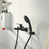Mitigeur bain douche mécanique GROHE Start 2021 noir mat + Douchette 2 jets Vitalio GROHE Start 110 + Flexible vue de profil