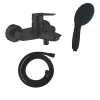 Mitigeur bain douche mécanique GROHE Start 2021 noir mat + Douchette 2 jets Vitalio GROHE Start 110 + Flexible