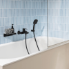 Mitigeur bain douche mécanique GROHE Start Edge 2020 noir mat + Douchette 2 jets Vitalio Comfort 110 + Flexible in situ