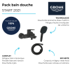 Avantages du mitigeur bain douche mécanique GROHE Start 2021 noir mat + Douchette 2 jets Vitalio Comfort 110 + Flexible