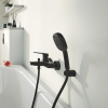 Mitigeur bain douche mécanique GROHE Start 2021 noir mat + Douchette 2 jets Vitalio Comfort 110 + Flexible in situ