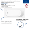 Avantages Baignoire droite VILLEROY & BOCH O.Novo + Vidage de baignoire WIRQUIN