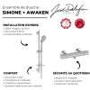 Mitigeur de douche thermostatique JACOB DELAFON Simone + ensemble de douche Awaken