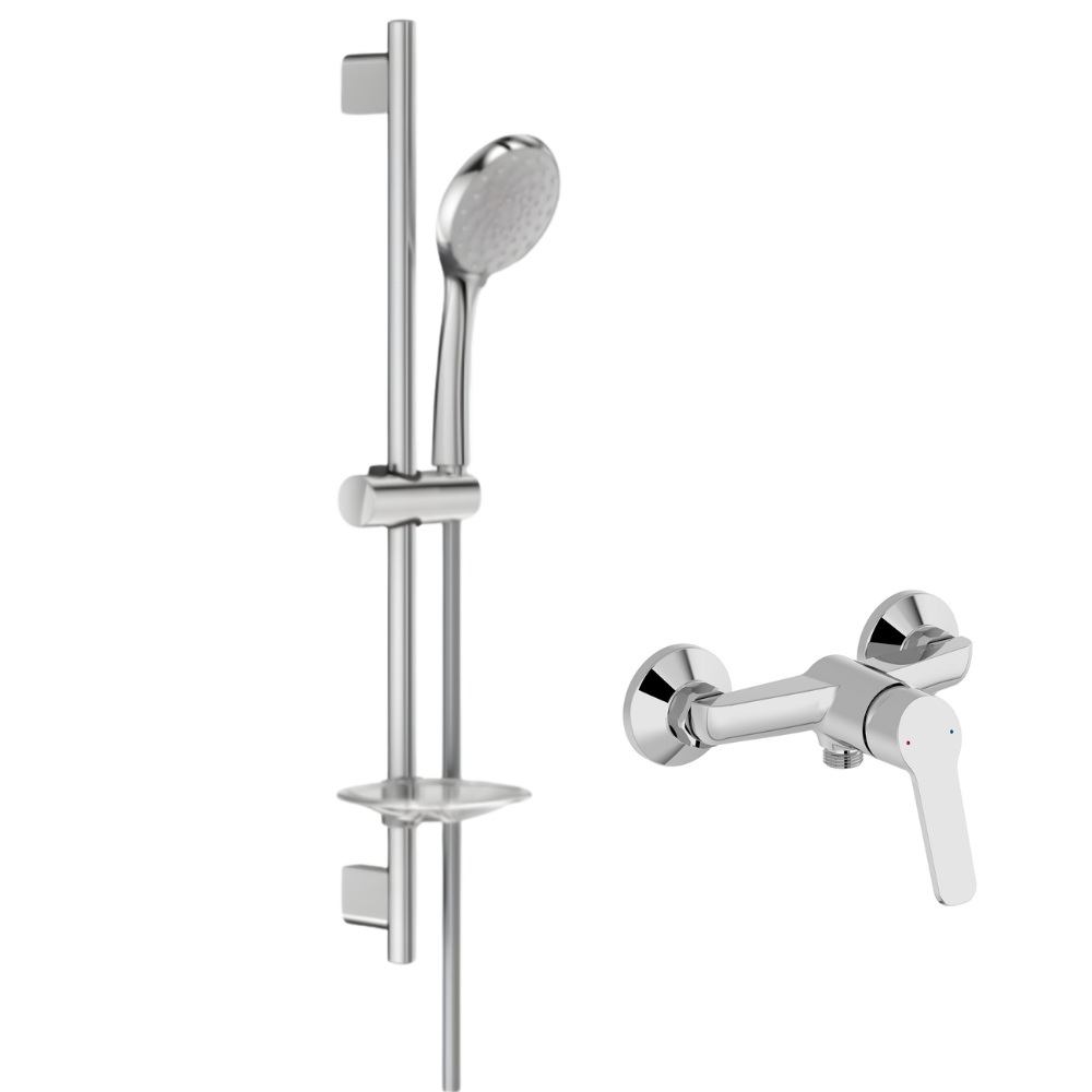 Mitigeur de douche mécanique JACOB DELAFON Aimé  + ensemble de douche Awaken