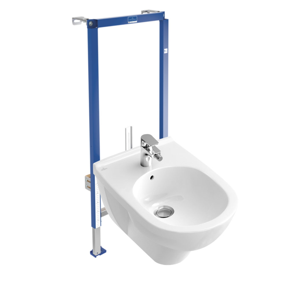 Pack bidet suspendu VILLEROY & BOCH O.Novo + Bâti-support sol et mur Vi-connect