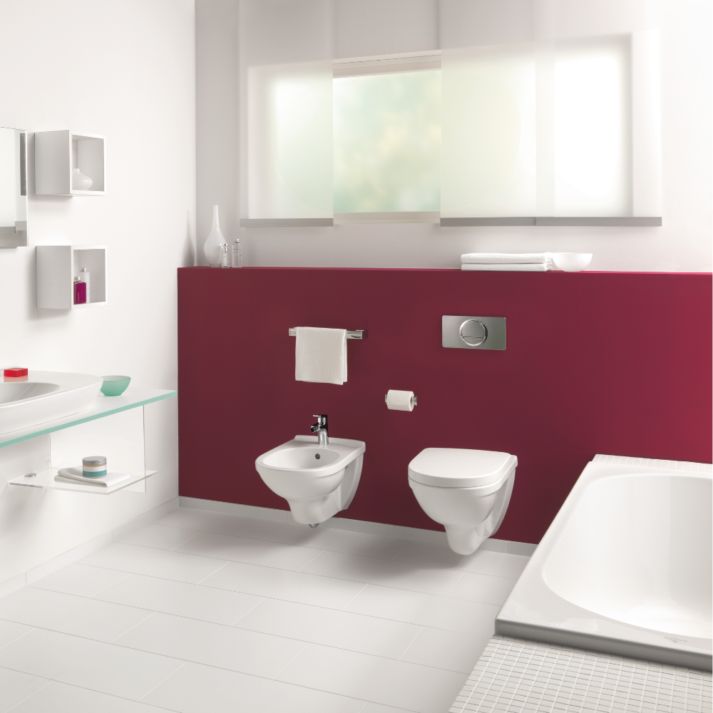 Ambiance salle de bain Pack bidet suspendu VILLEROY & BOCH O.Novo + Bâti-support sol et mur Vi-connect