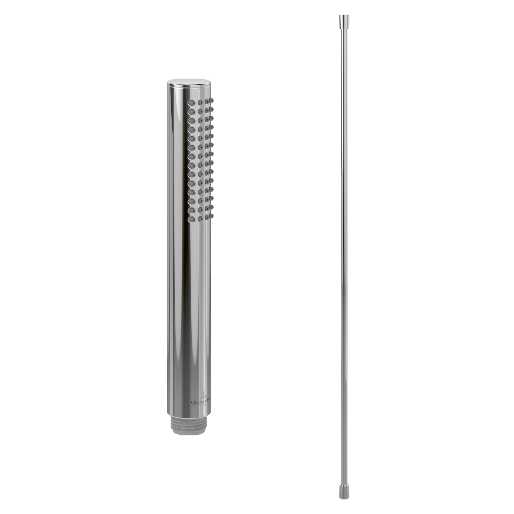 Pommeau de douche VILLEROY & BOCH Verve Showers Stick + Flexible de douche Universal Showers 160 cm chromé