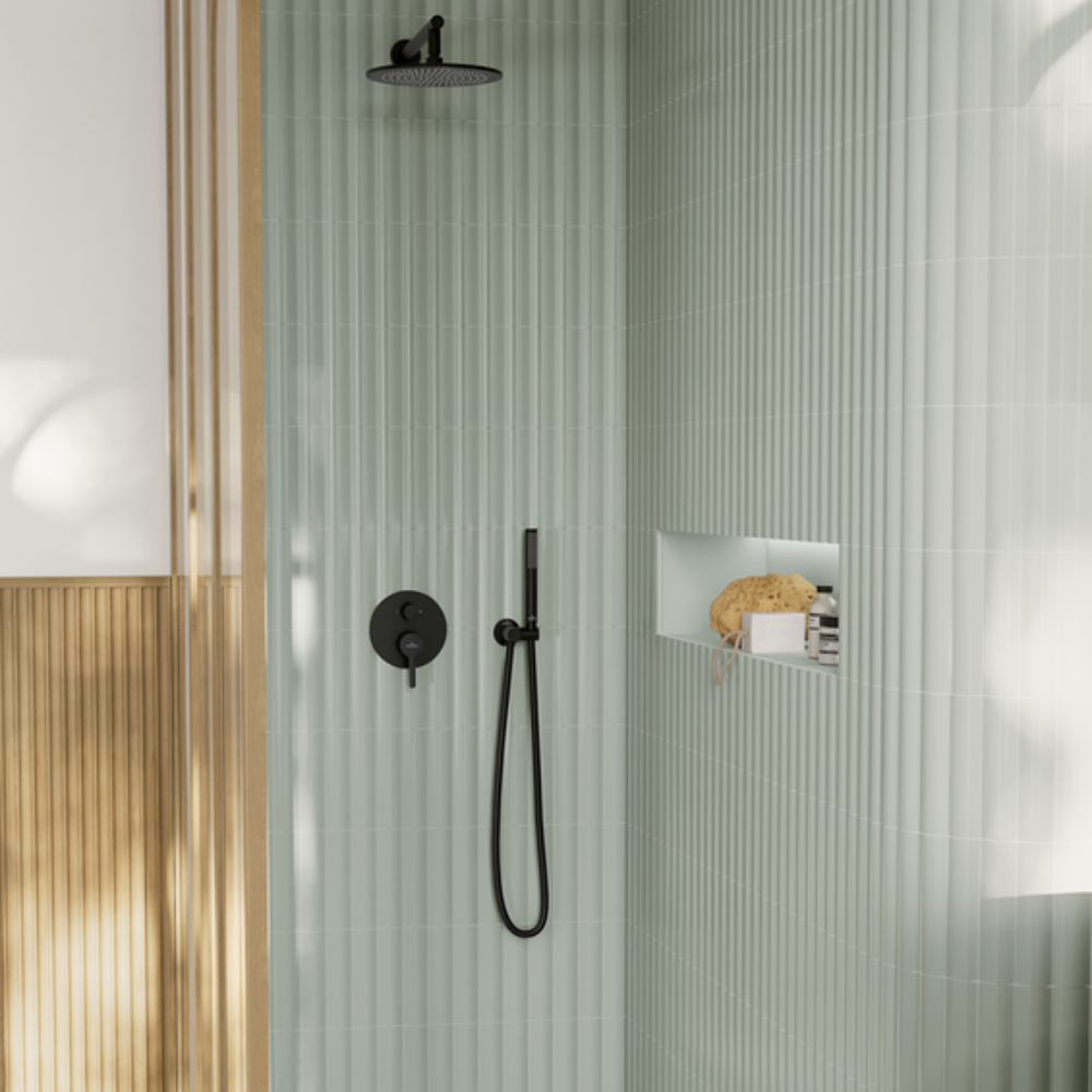 Ambiance 2 Pommeau de douche VILLEROY & BOCH Verve Showers Stick + Flexible de douche Universal Showers 160 cm noir