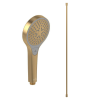 Pommeau de douche VILLEROY & BOCH Verve Showers 3 jets + Flexible de douche Universal Showers 160 cm doré