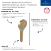 Avantages Pommeau de douche VILLEROY & BOCH Verve Showers 3 jets + Flexible de douche Universal Showers 160 cm doré
