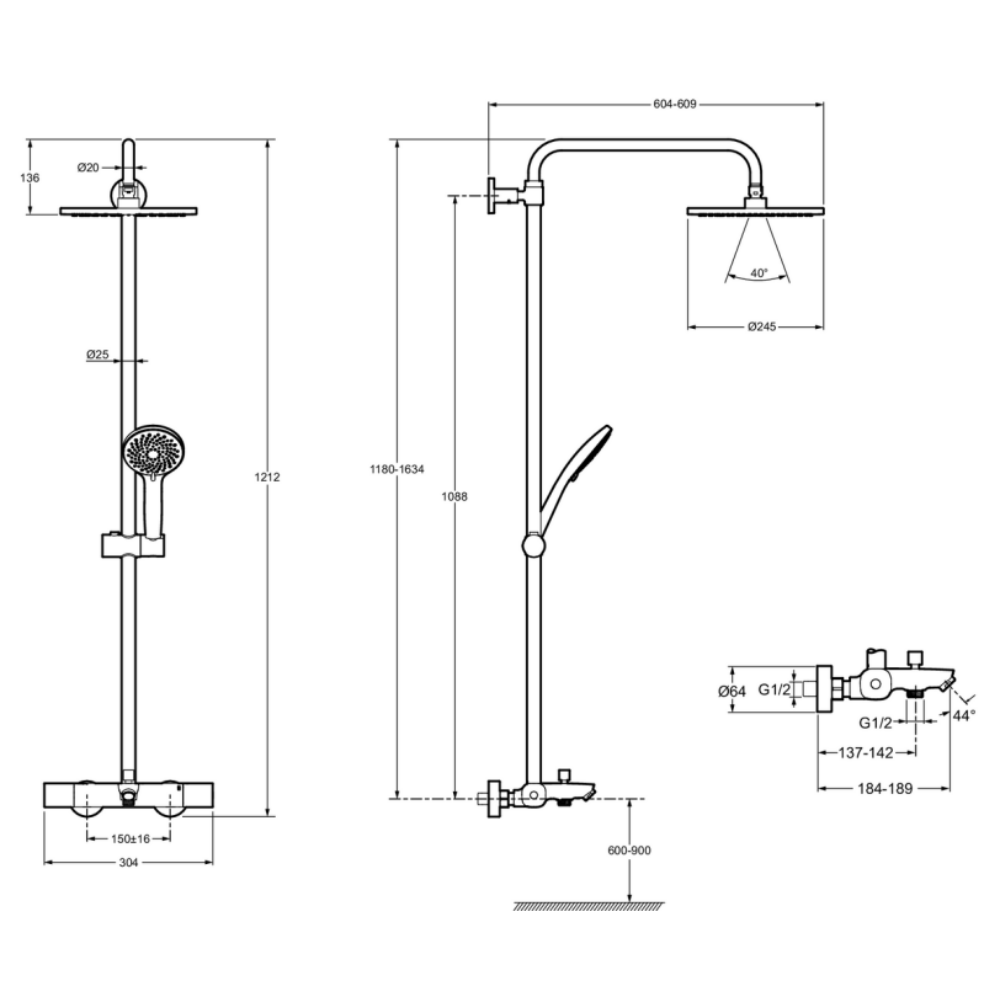 Colonne bain douche thermostatique JACOB DELAFON July+ chromé 4