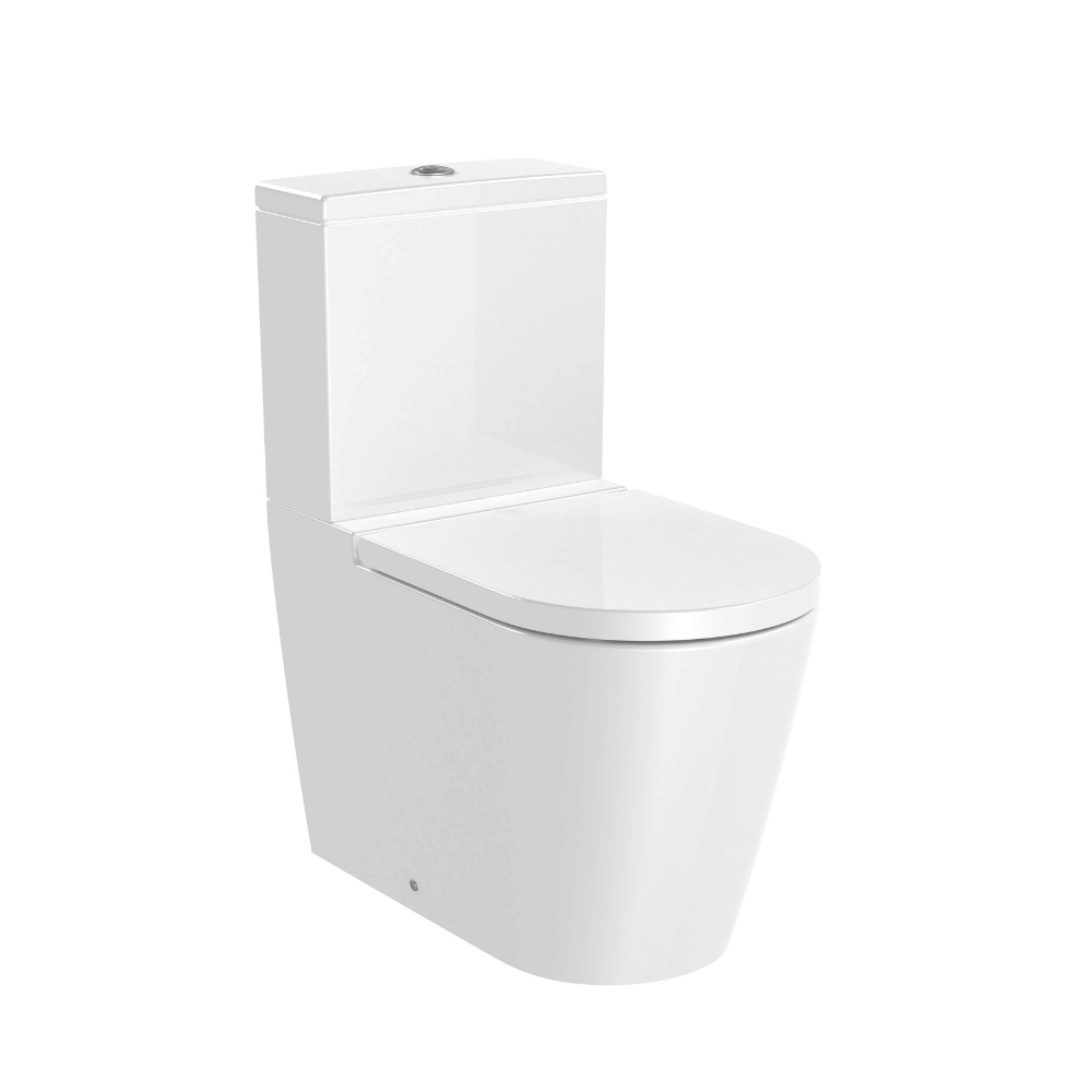 Cuvette WC à poser sans bride sortie réversible ROCA Inspira round avec abattant frein de chute
