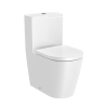 WC à poser compact sans bride sortie réversible ROCA Inspira Round avec abattant frein de chute