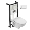 Pack cuvette WC suspendu sans bride JACOB DELAFON Patio avec abattant + bâti support + plaque