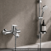 Ambiance Pack mitigeur baignoire mécanique HANSGROHE Focus C2 chromé + Ensemble de douche Crometta 2 jets blanc/chromé