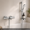 Ambiance Pack mitigeur baignoire thermostatique HANSGROHE Ecostat Comfort chromé + Ensemble de douche Crometta 2 jets