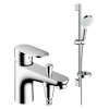 Pack mitigeur baignoire mécanique HANSGROHE Vernis Blend C2 chromé + Ensemble de douche Crometta 2 jets blanc/chromé