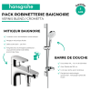 Avantages Pack mitigeur baignoire mécanique HANSGROHE Vernis Blend C2 chromé + Ensemble de douche Crometta 2 jets blanc/chromé