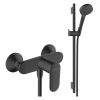 Pack mitigeur douche mécanique HANSGROHE Vernis Blend + Ensemble pommeau Vernis Blend EcoSmart 2 jets avec barre noir mat