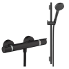 Pack mitigeur douche thermostatique HANSGROHE Ecostat Comfort + Ensemble pommeau Vernis Blend EcoSmart 2 jets noir mat