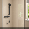 Ambiance Pack mitigeur douche thermostatique HANSGROHE Ecostat Comfort + Ensemble pommeau Vernis Blend EcoSmart 2 jets noir mat