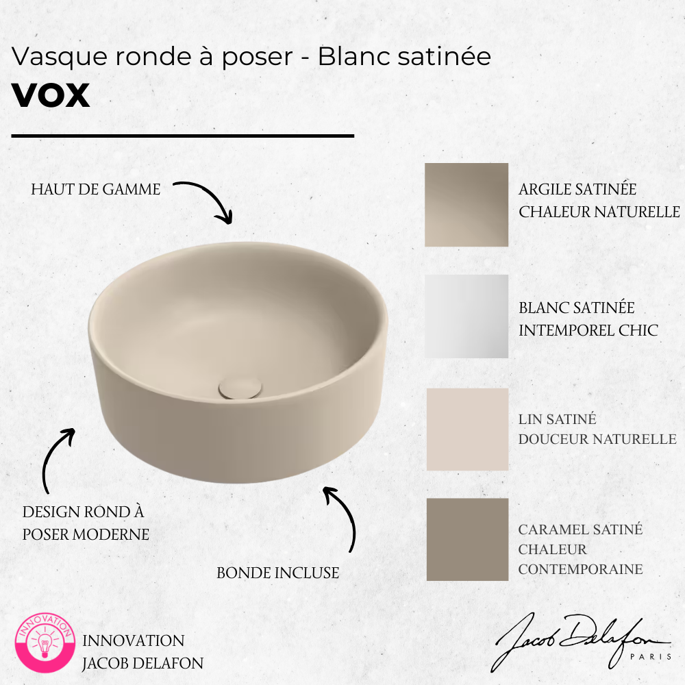 Vasque ronde à poser JACOB DELAFON Vox satinée