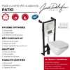 Pack cuvette WC suspendu sans bride JACOB DELAFON Moderne Life avec abattant frein de chute déclipsable  + bâti support + plaque