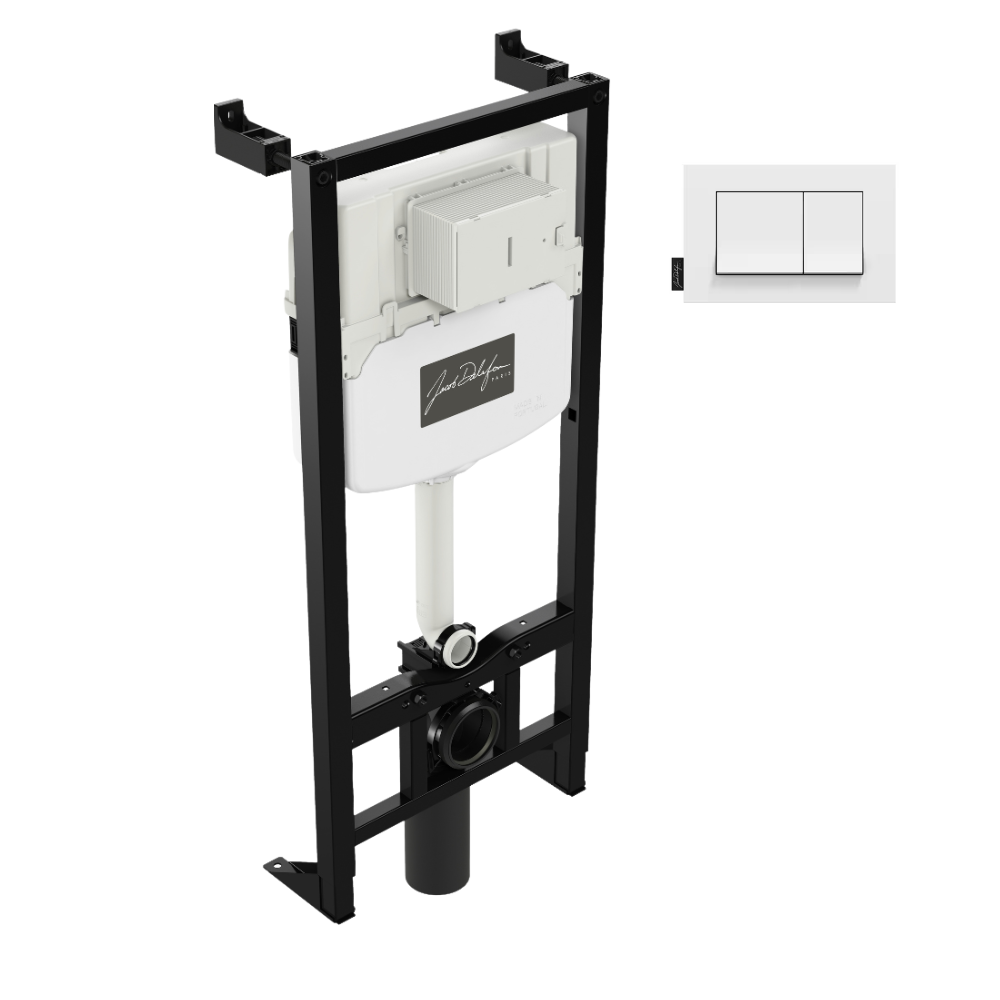 Pack bâti support WC autoportant JACOB DELAFON 3/6L + plaque blanche