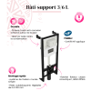 Pack bâti support WC autoportant JACOB DELAFON 3/6L + plaque blanche