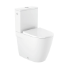 WC à poser compact sans bride sortie réversible ROCA Ona blanc brillant avec abattant frein de chute