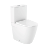 WC à poser compact sans bride sortie réversible ROCA Ona blanc brillant avec abattant frein de chute