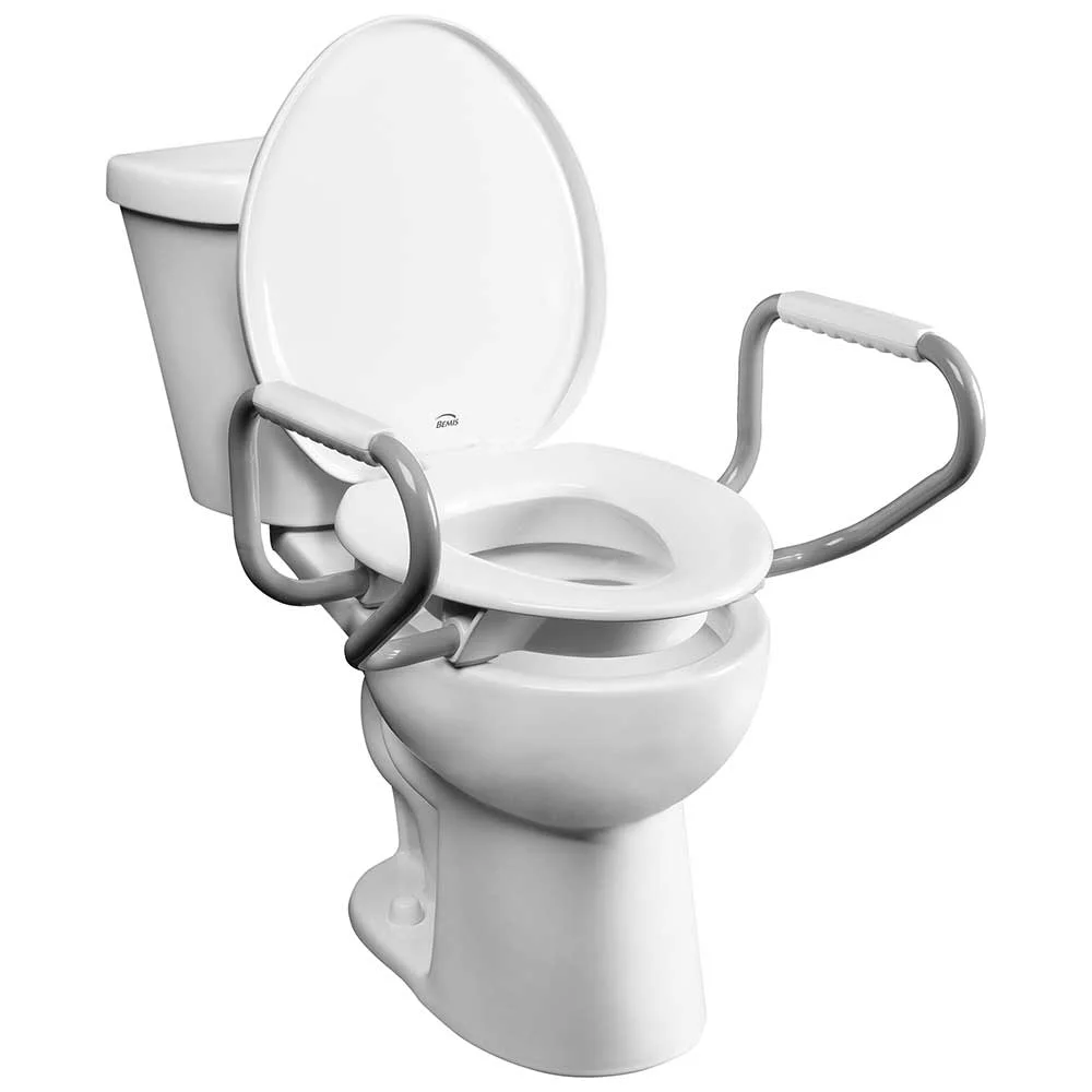 Abattant WC BEMIS Pure Care Plus 750 réhaussé avec accoudoirs et frein chute blanc | Batinea