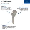Points forts du pommeau de douche 3 jets VILLEROY & BOCH Verve Showers nickel brossé