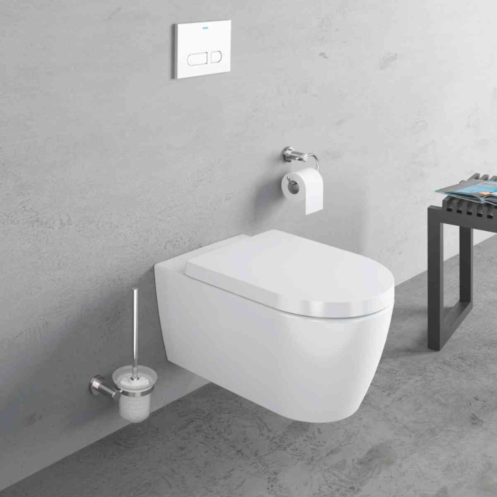 Pack cuvette WC suspendu sans bride DURAVIT ME by Starck 374x570 avec abattant frein de chute